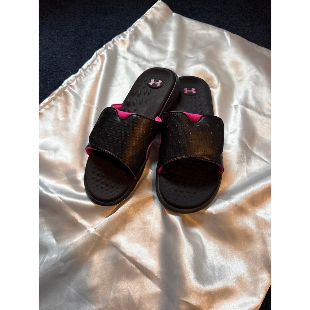 Under Armour Women's Black Pink Slide Sandals